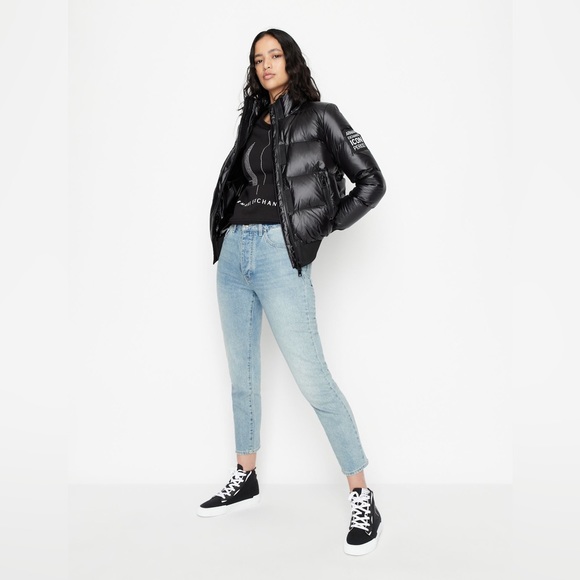 Armani Exchange ICON LOGO STUDDED CREW NECK SWEATSHIRT - Picture 4 of 11